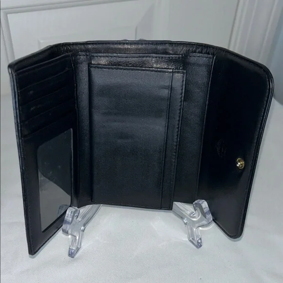 MCM Boston Mini Black Pebble Leather Bag, Matching Wallet Gold Hardware Vintage - Picture 13 of 17